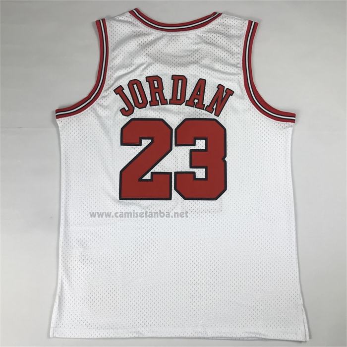 Camiseta Chicago Bulls Michael Jordan NO 23 Autentico 1995-96 Blanco